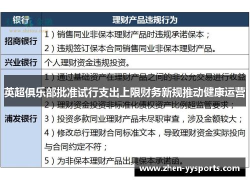 英超俱乐部批准试行支出上限财务新规推动健康运营 英超俱乐部批准试行支出上限财务新规推动健康运营